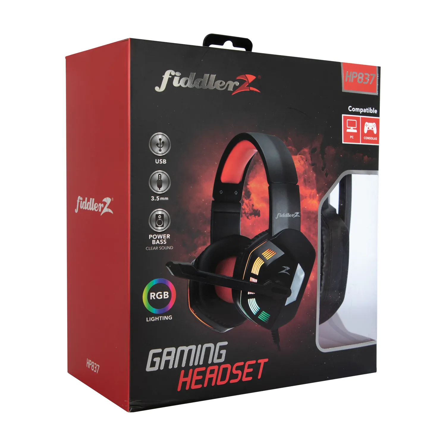 Audífonos Gamer Retroiluminado LED RGB - HP837 Fiddler Z